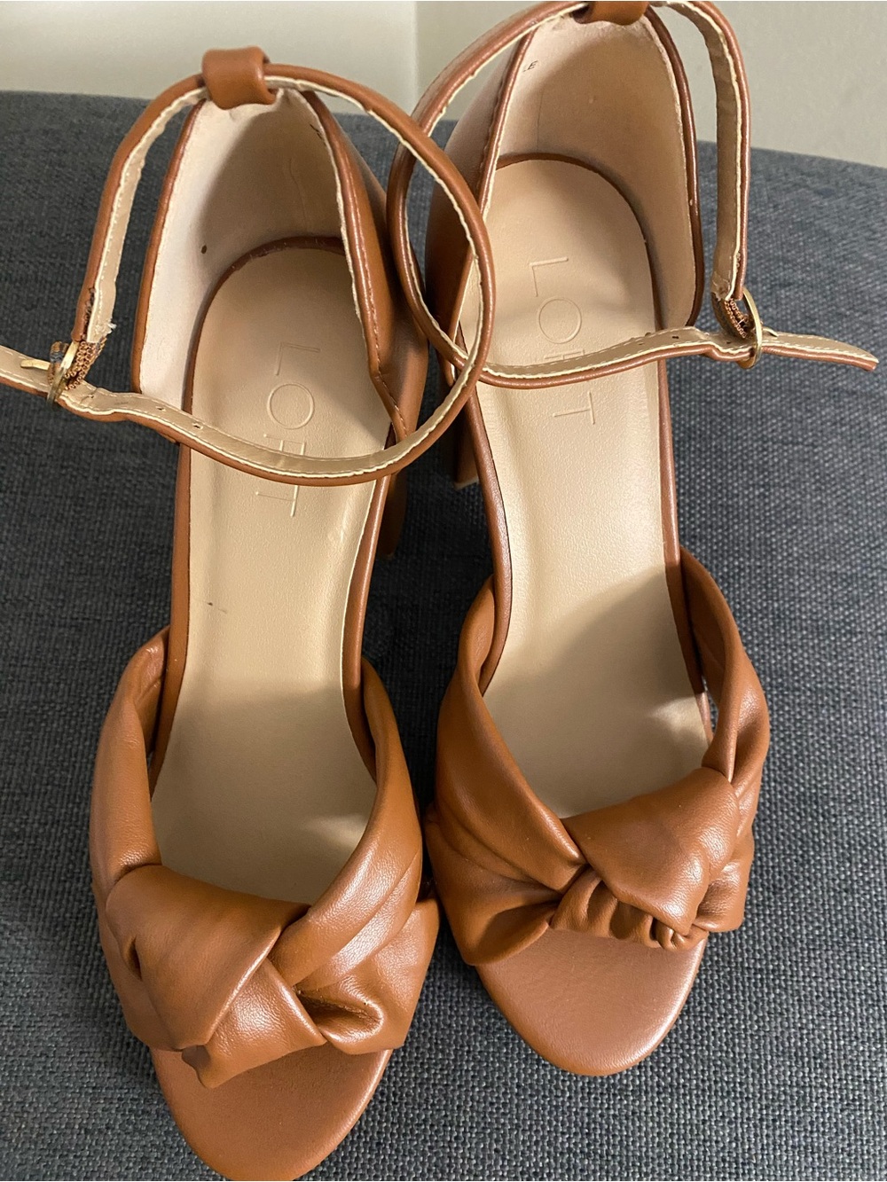 Loft Brown Sandals Block Heels Size 6.5 M